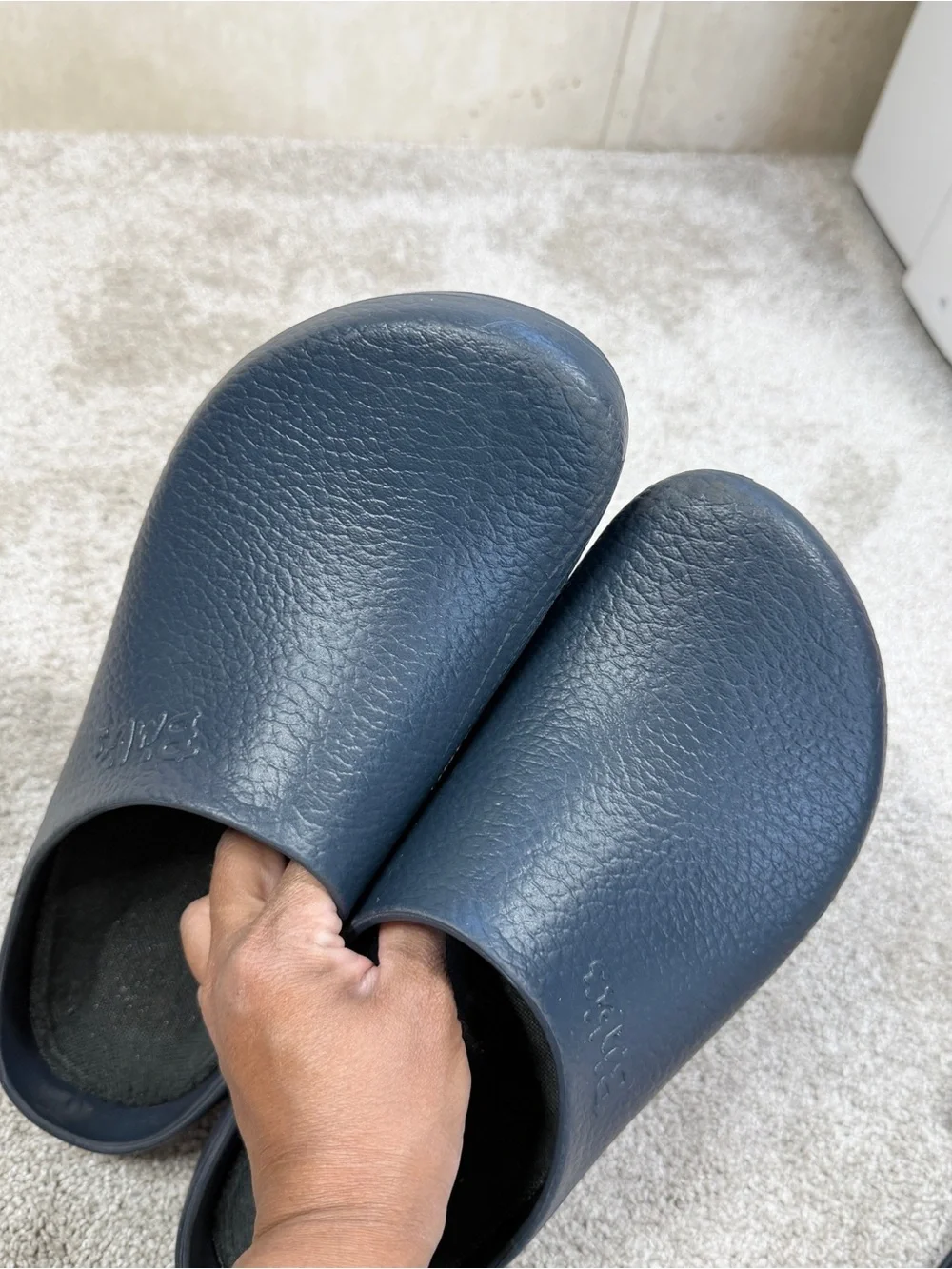 Birkenstock Super-Birki Polyurethane Clogs Shoes Slip On Restaurant in Navy 11